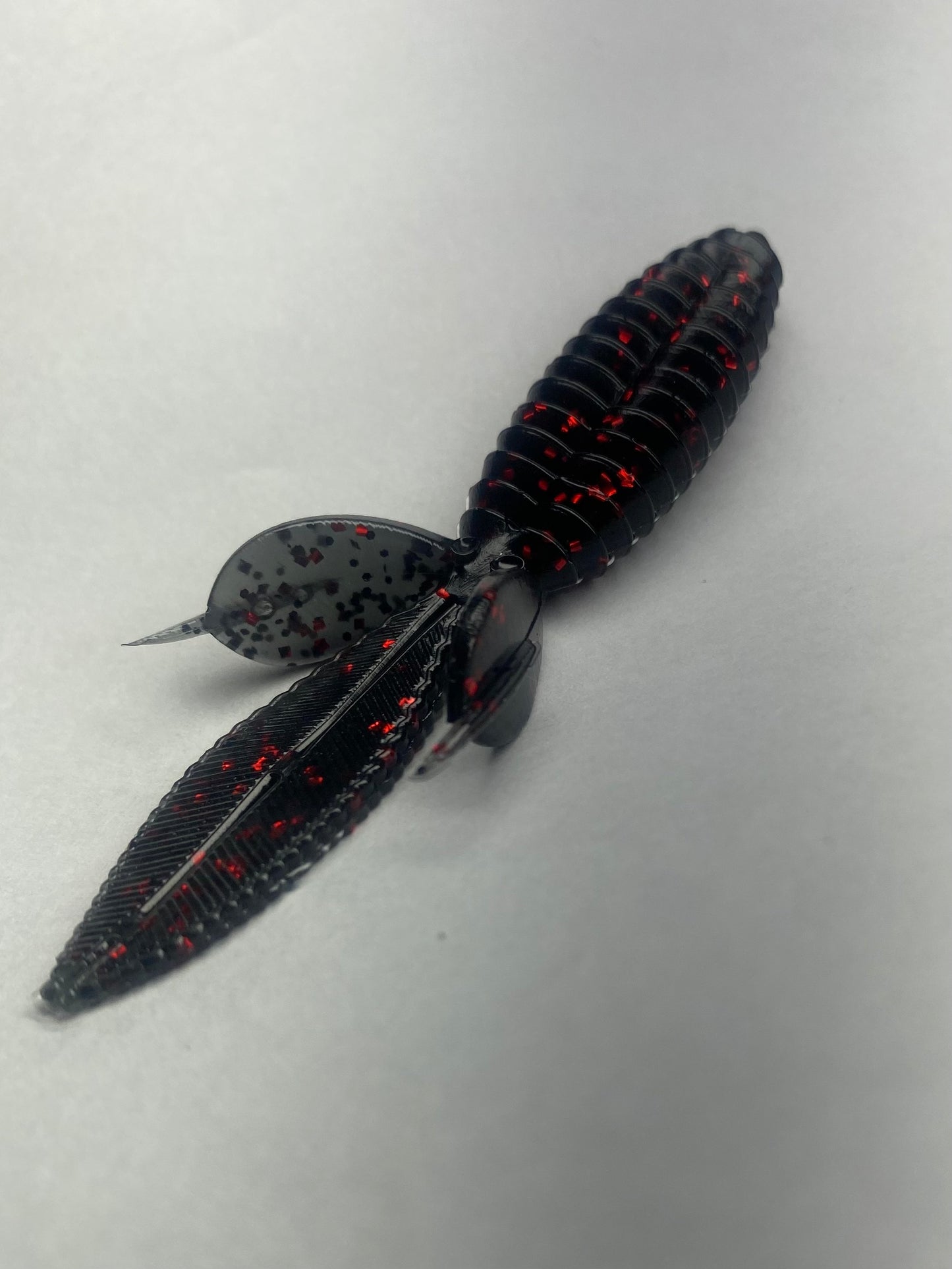 6 pack of Black And Red Timber Craws