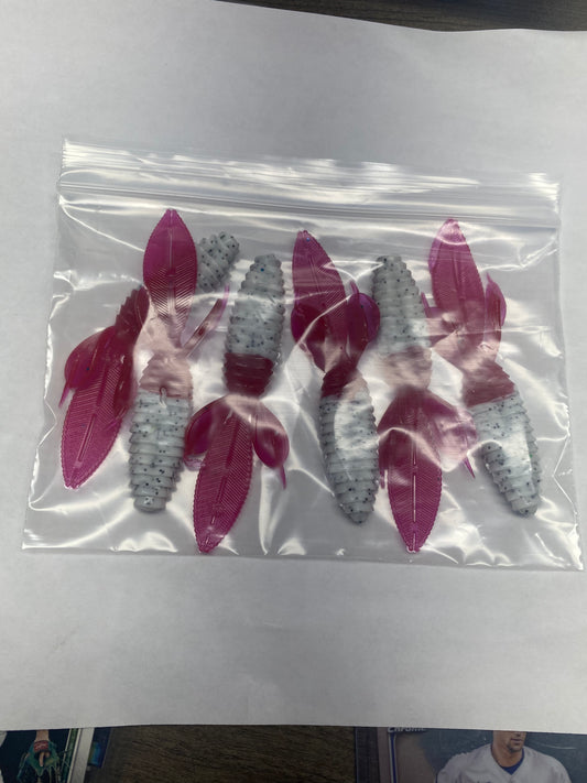 6 pack of Timber Craws in the color Dragon Fruit