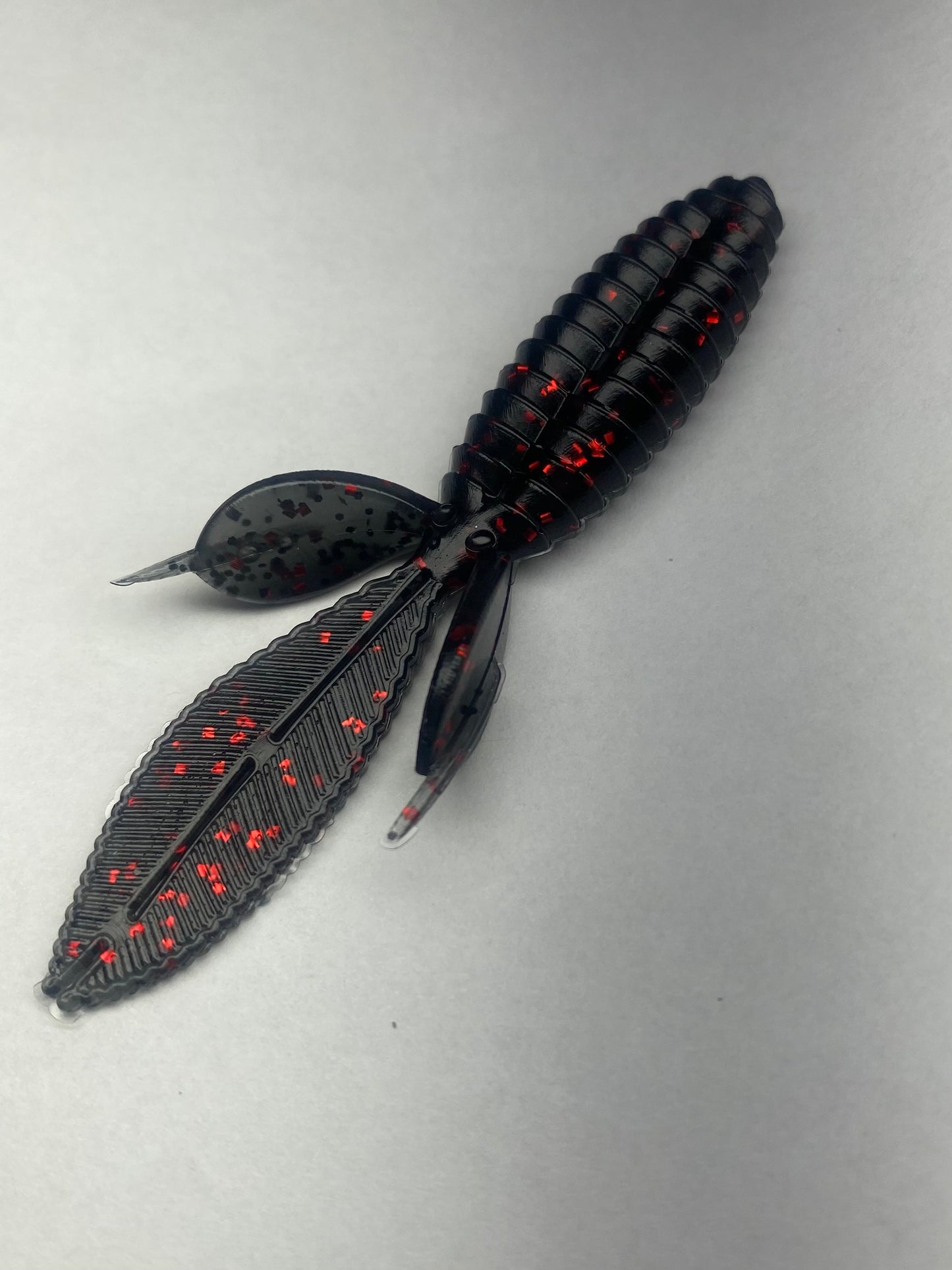 6 pack of Black And Red Timber Craws